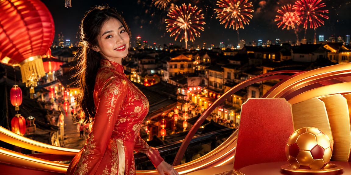 Người phụ nữ mặc áo dài truyền thống Việt Nam theo dõi kèo thể thao tại Hà Nội